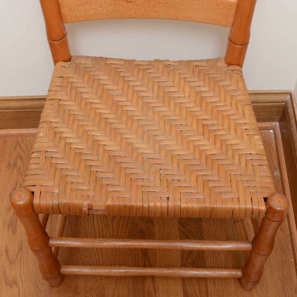 Three Vintage Wooden Ladderback Chairs