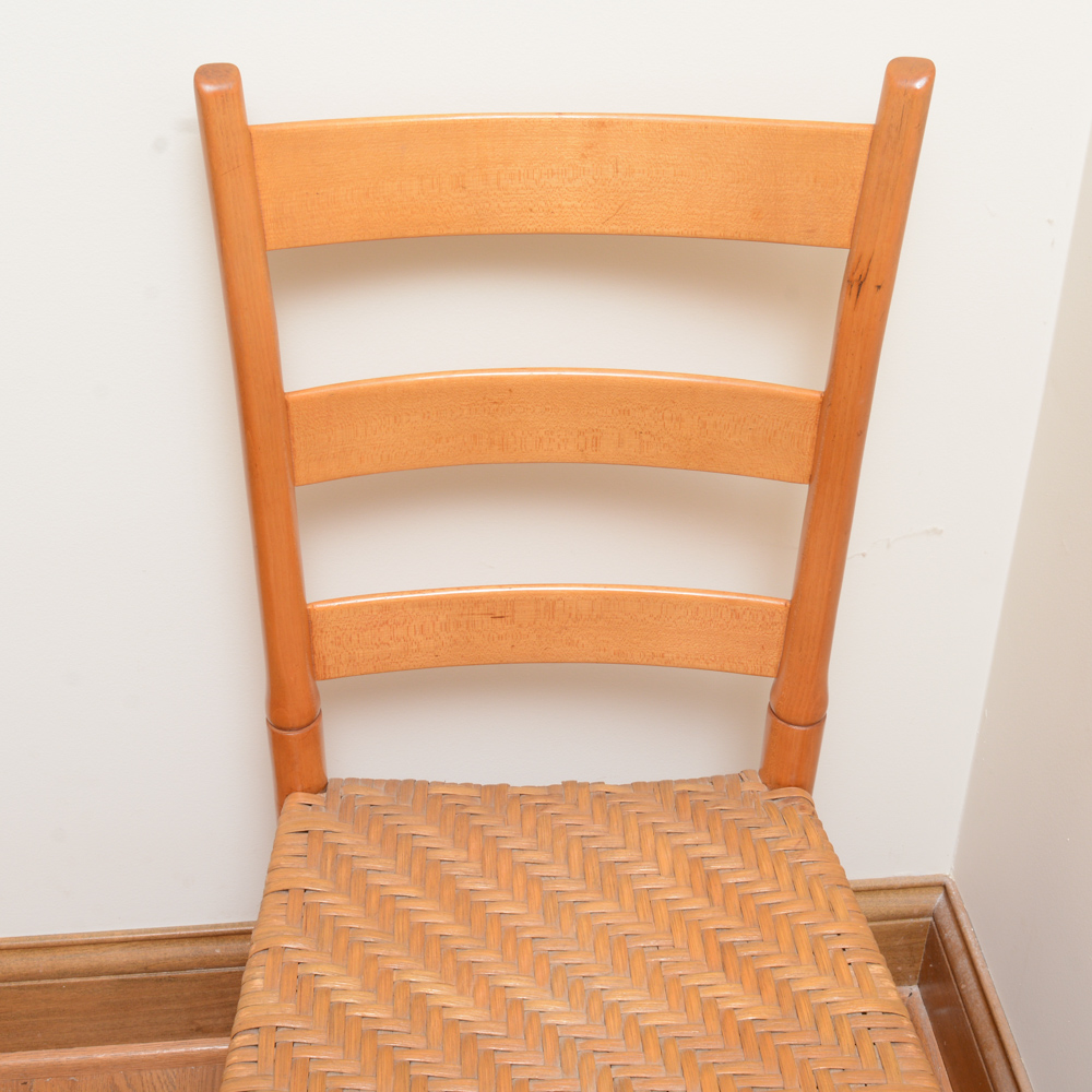 Three Vintage Wooden Ladderback Chairs