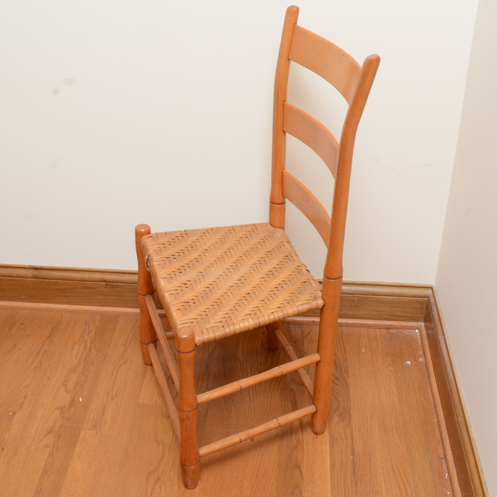 Three Vintage Wooden Ladderback Chairs