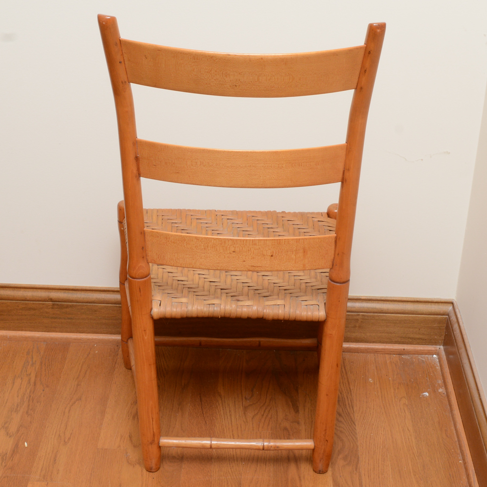 Three Vintage Wooden Ladderback Chairs