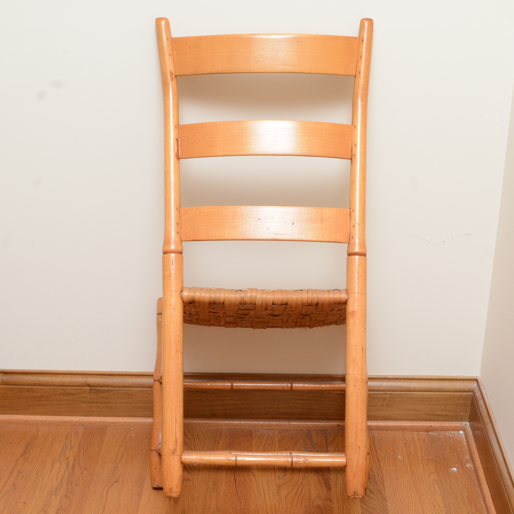Three Vintage Wooden Ladderback Chairs
