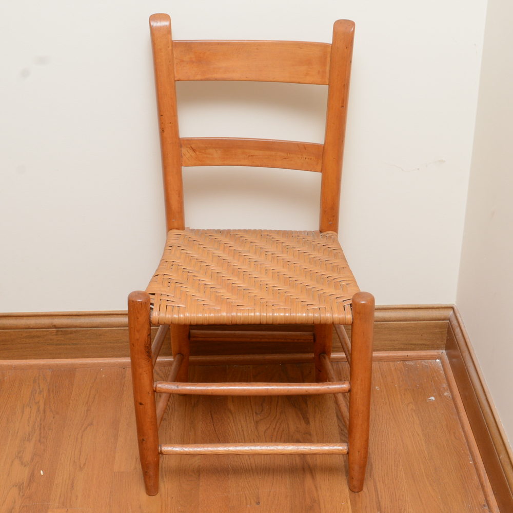 Three Vintage Wooden Ladderback Chairs