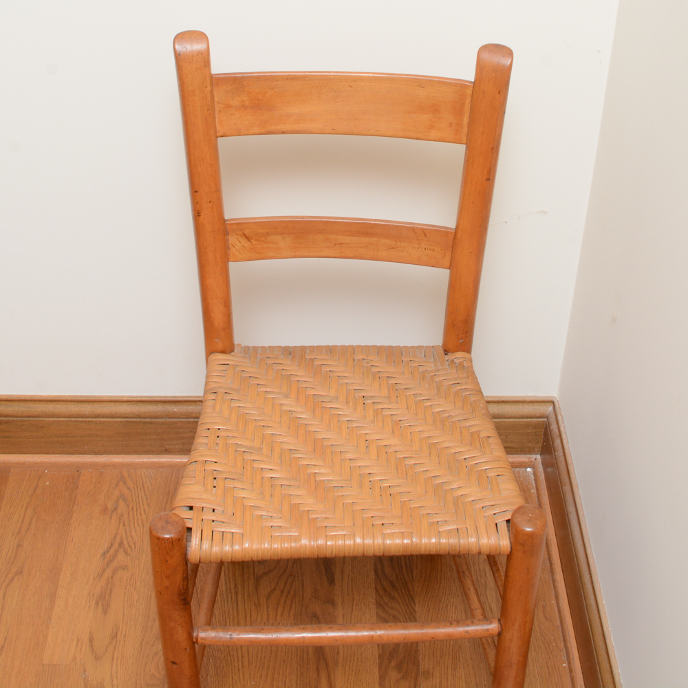 Three Vintage Wooden Ladderback Chairs