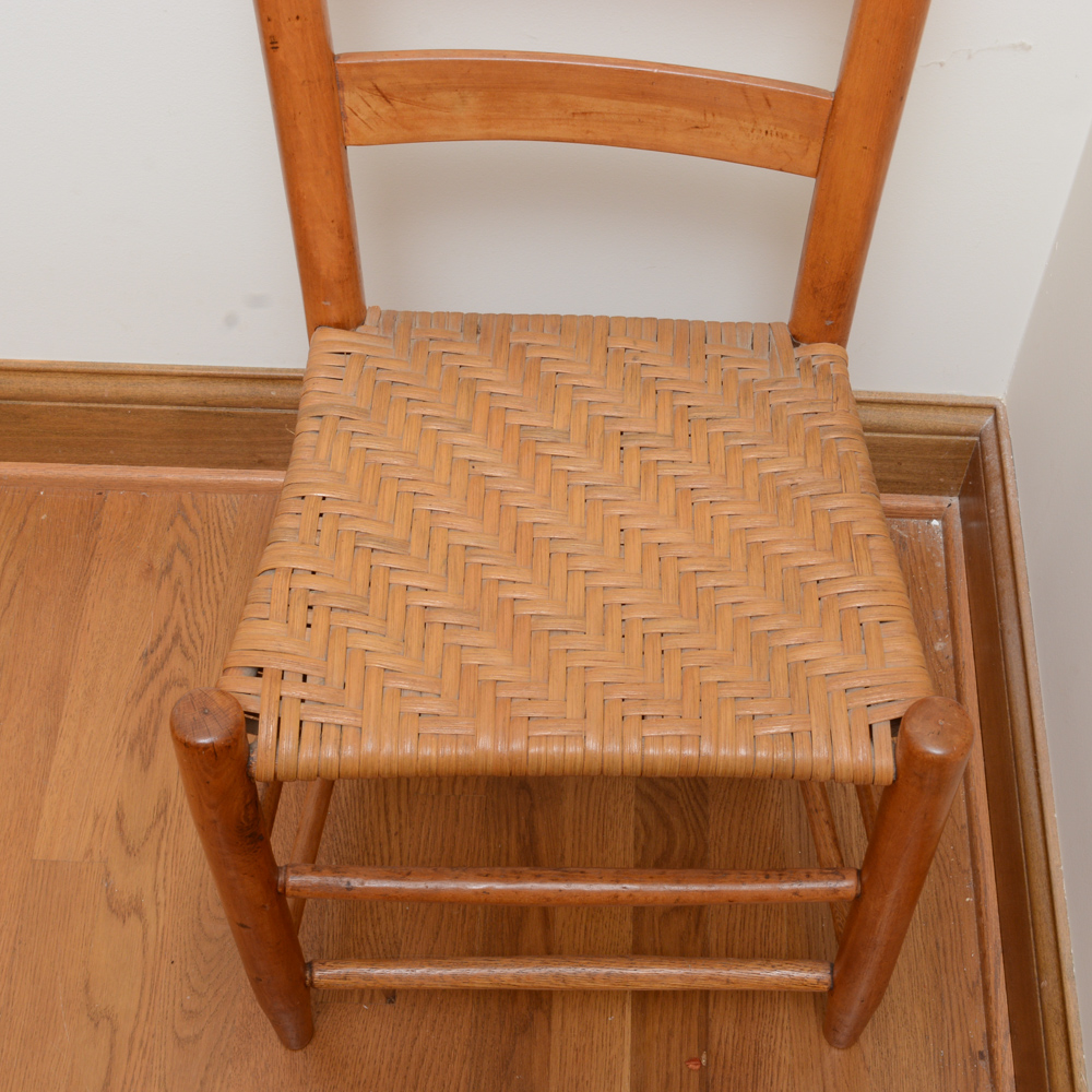 Three Vintage Wooden Ladderback Chairs