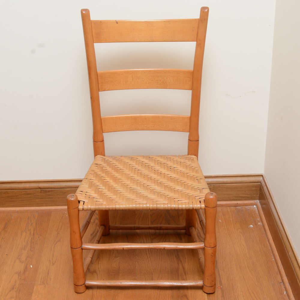 Three Vintage Wooden Ladderback Chairs