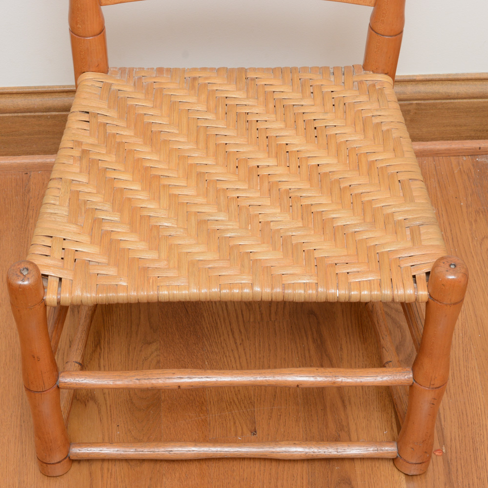 Three Vintage Wooden Ladderback Chairs