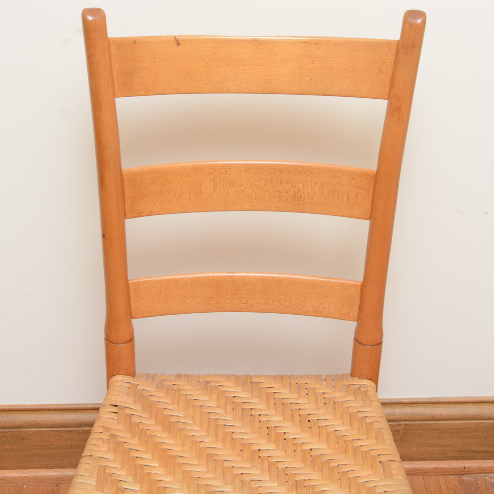 Three Vintage Wooden Ladderback Chairs