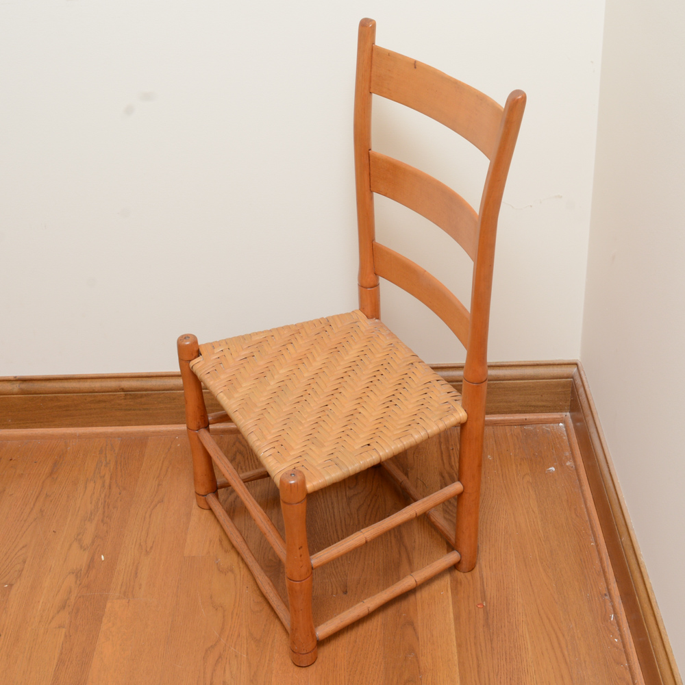 Three Vintage Wooden Ladderback Chairs