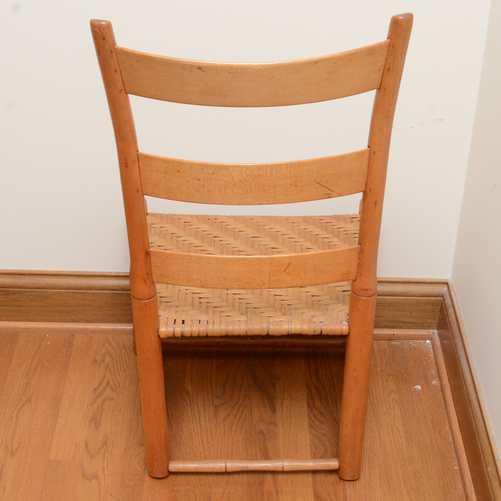 Three Vintage Wooden Ladderback Chairs
