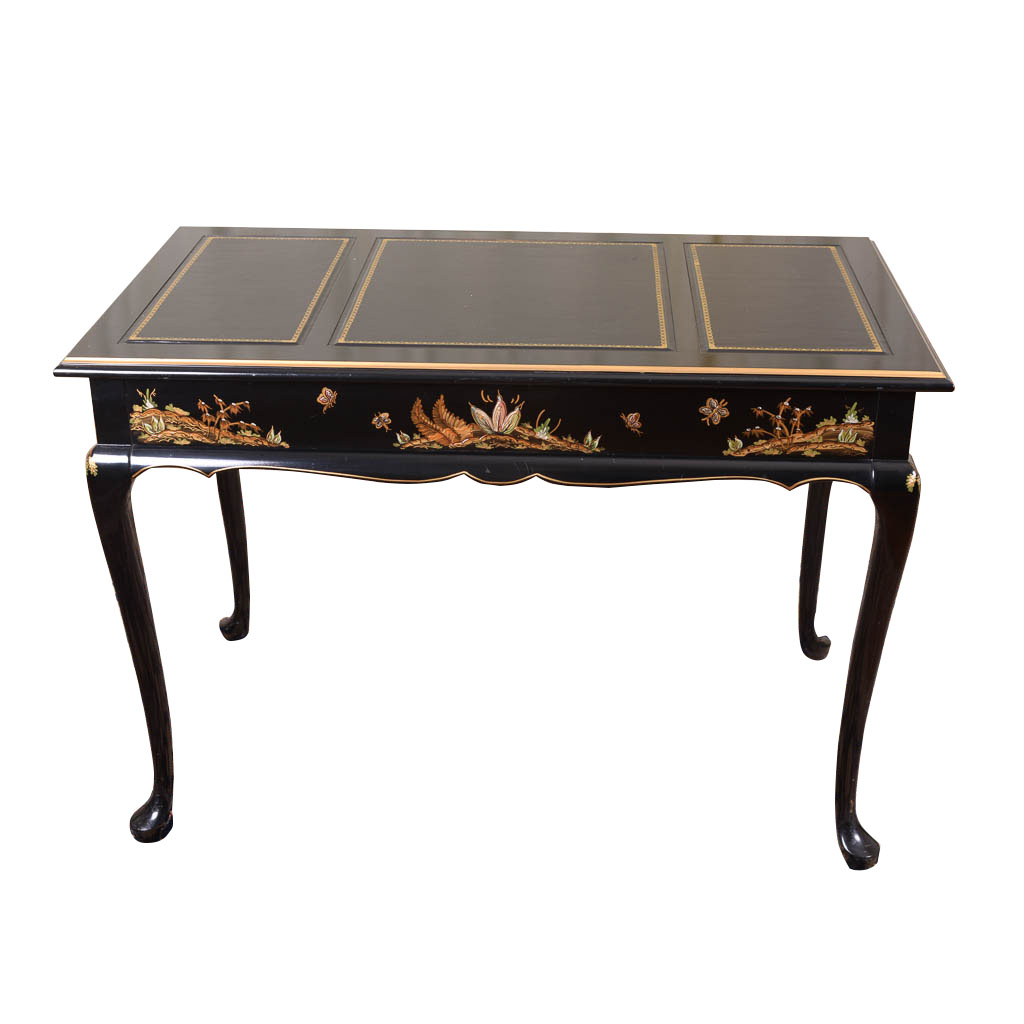 Jasper Cabinet Black Lacquered Writing Desk