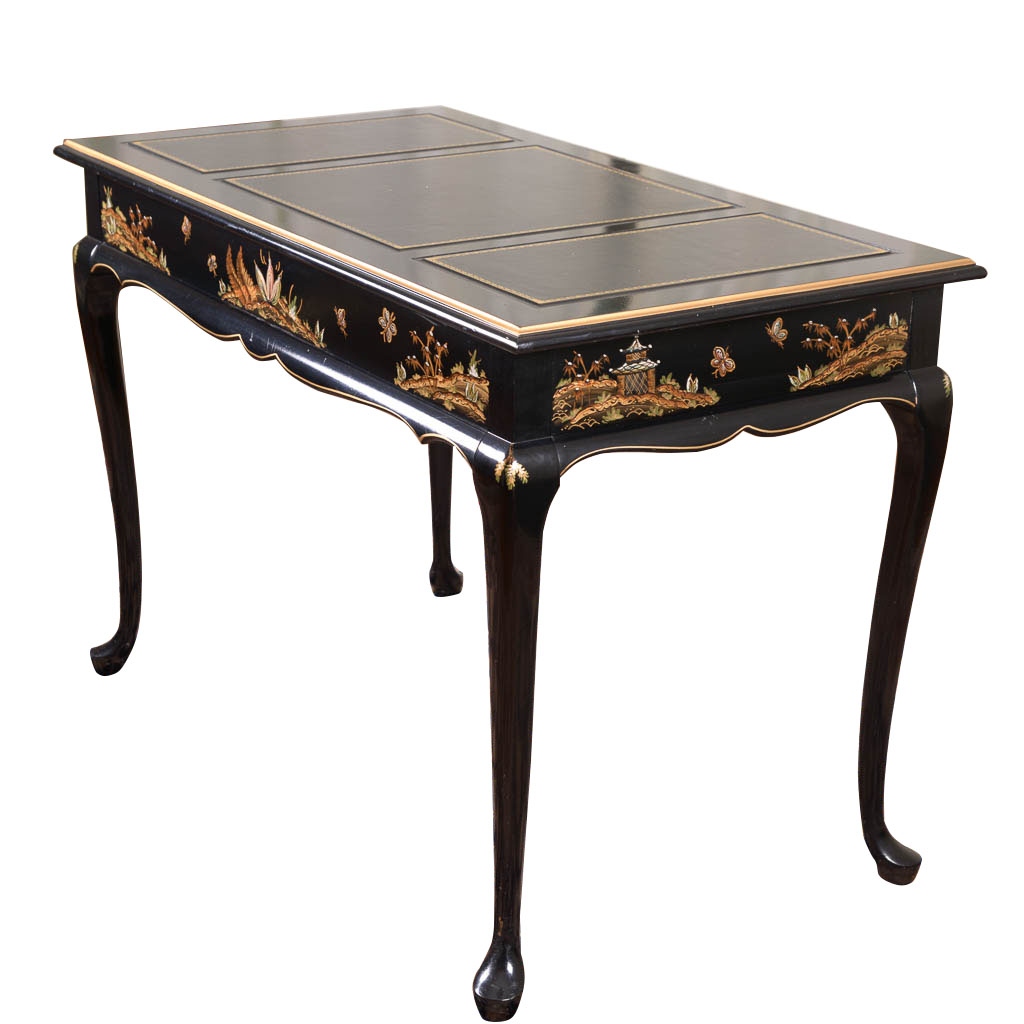 Jasper Cabinet Black Lacquered Writing Desk