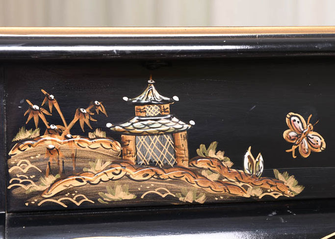 Jasper Cabinet Black Lacquered Writing Desk