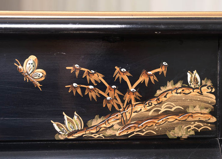 Jasper Cabinet Black Lacquered Writing Desk