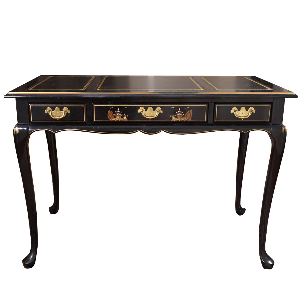 Jasper Cabinet Black Lacquered Writing Desk