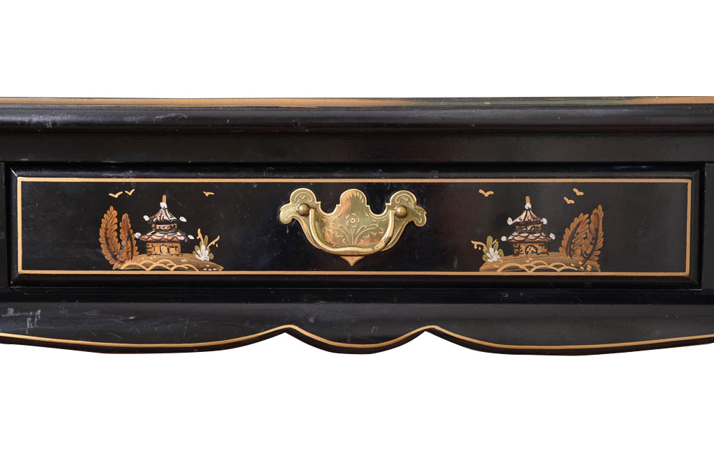 Jasper Cabinet Black Lacquered Writing Desk