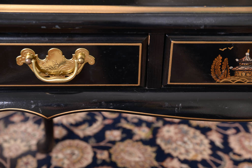 Jasper Cabinet Black Lacquered Writing Desk