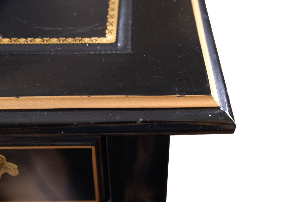 Jasper Cabinet Black Lacquered Writing Desk