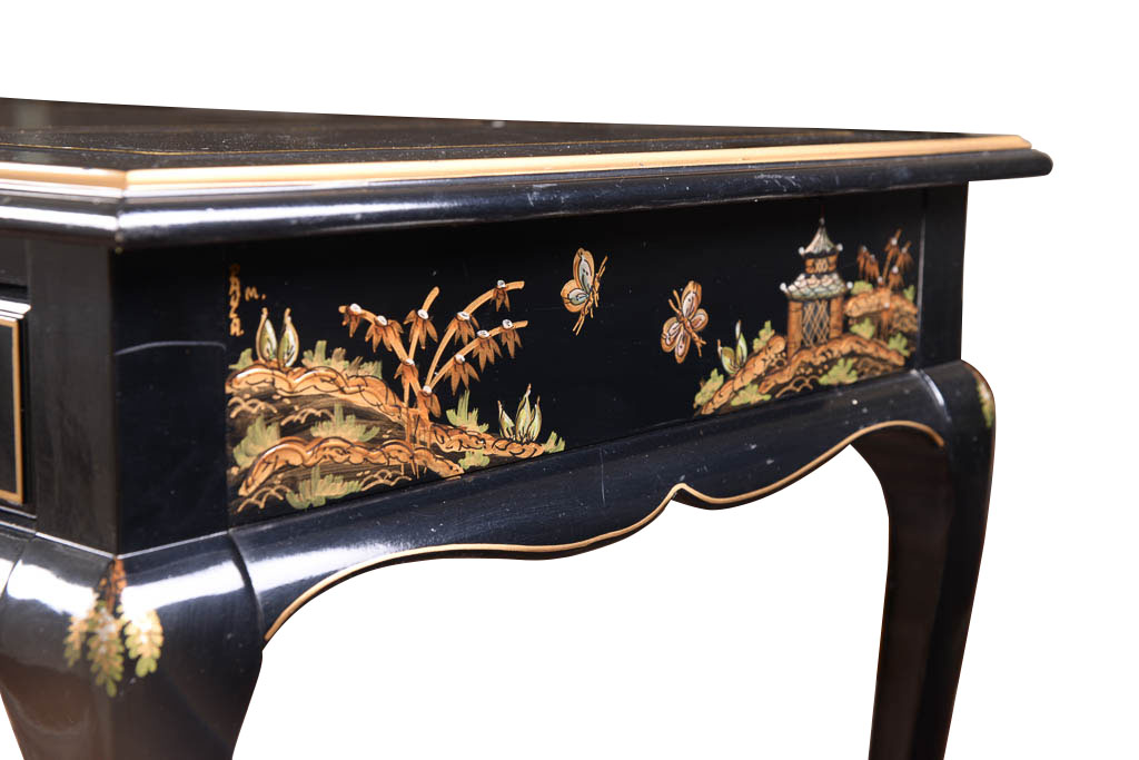 Jasper Cabinet Black Lacquered Writing Desk