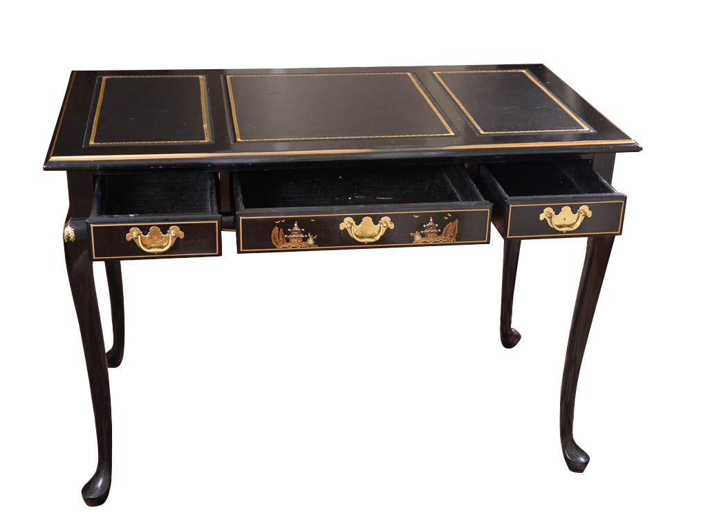 Jasper Cabinet Black Lacquered Writing Desk