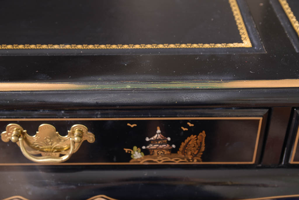 Jasper Cabinet Black Lacquered Writing Desk