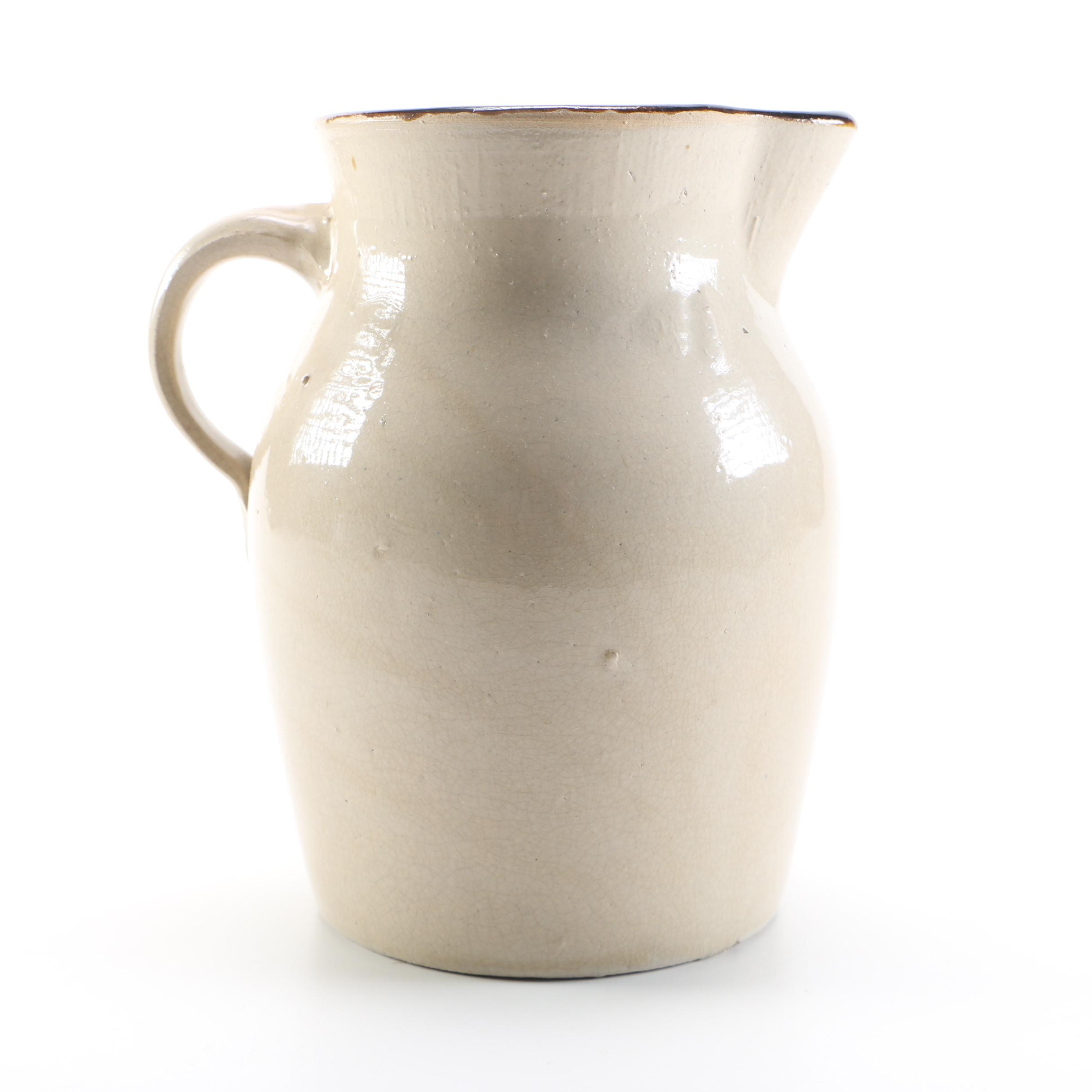 Vintage Stoneware Pitcher and Salt Glazed Crock