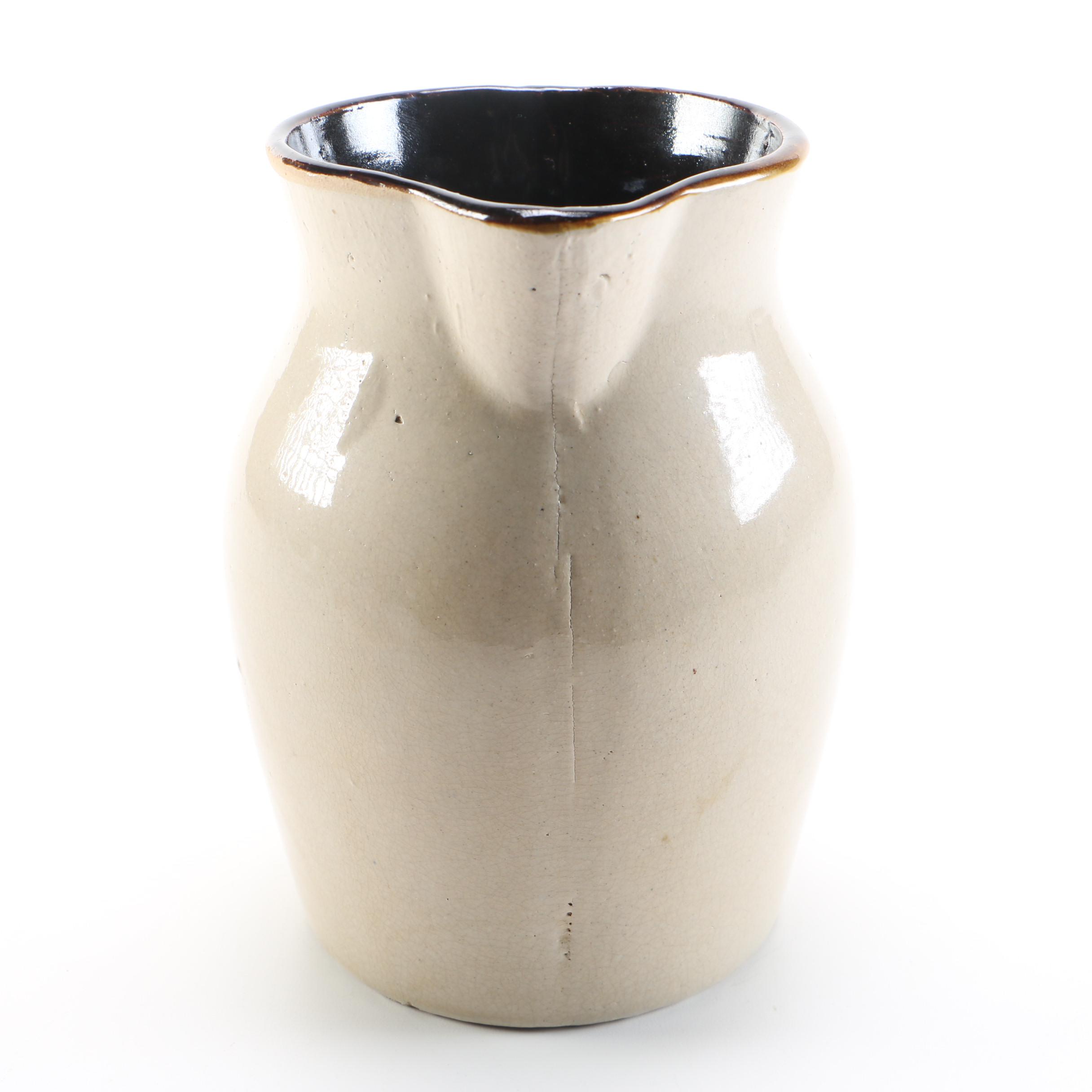 Vintage Stoneware Pitcher and Salt Glazed Crock