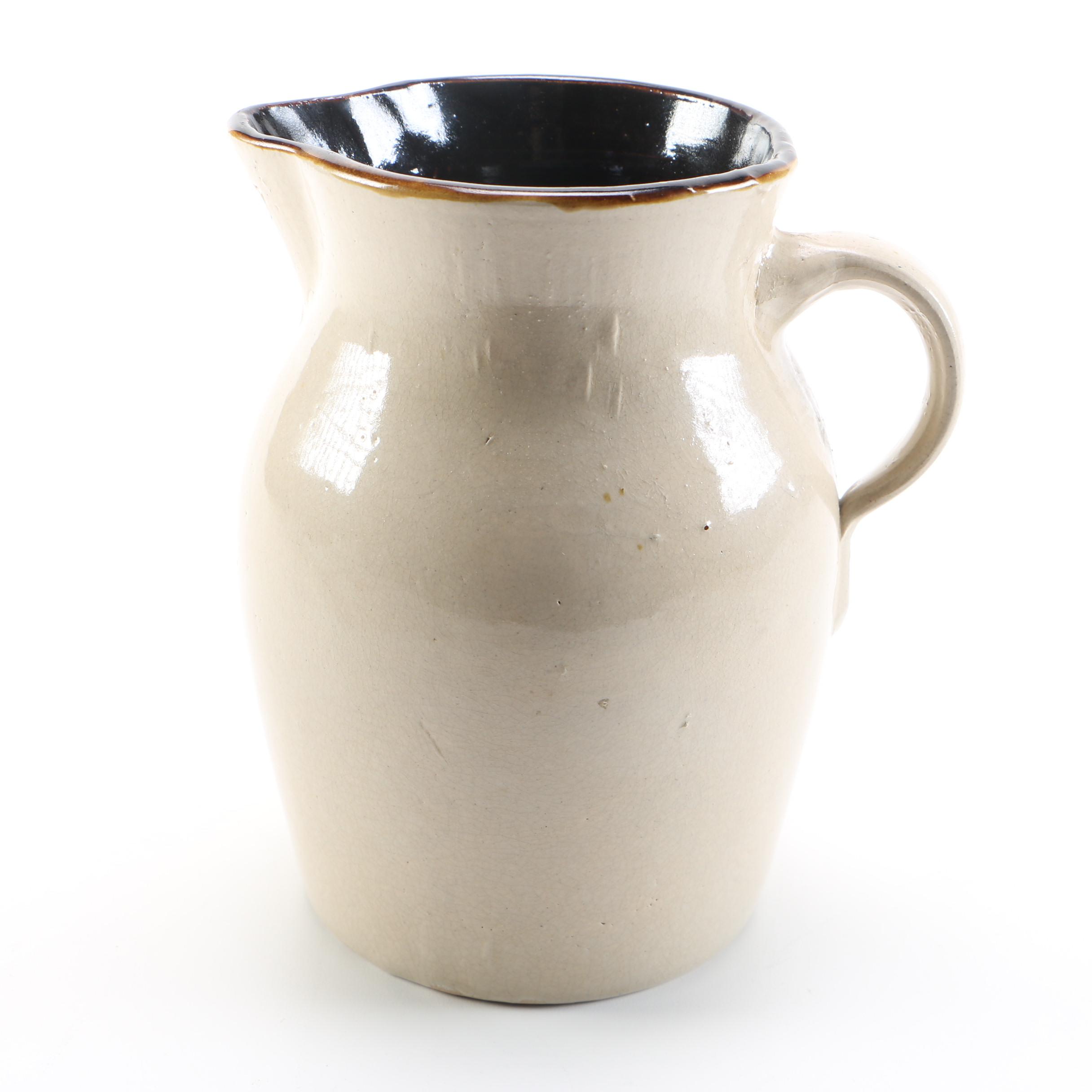 Vintage Stoneware Pitcher and Salt Glazed Crock