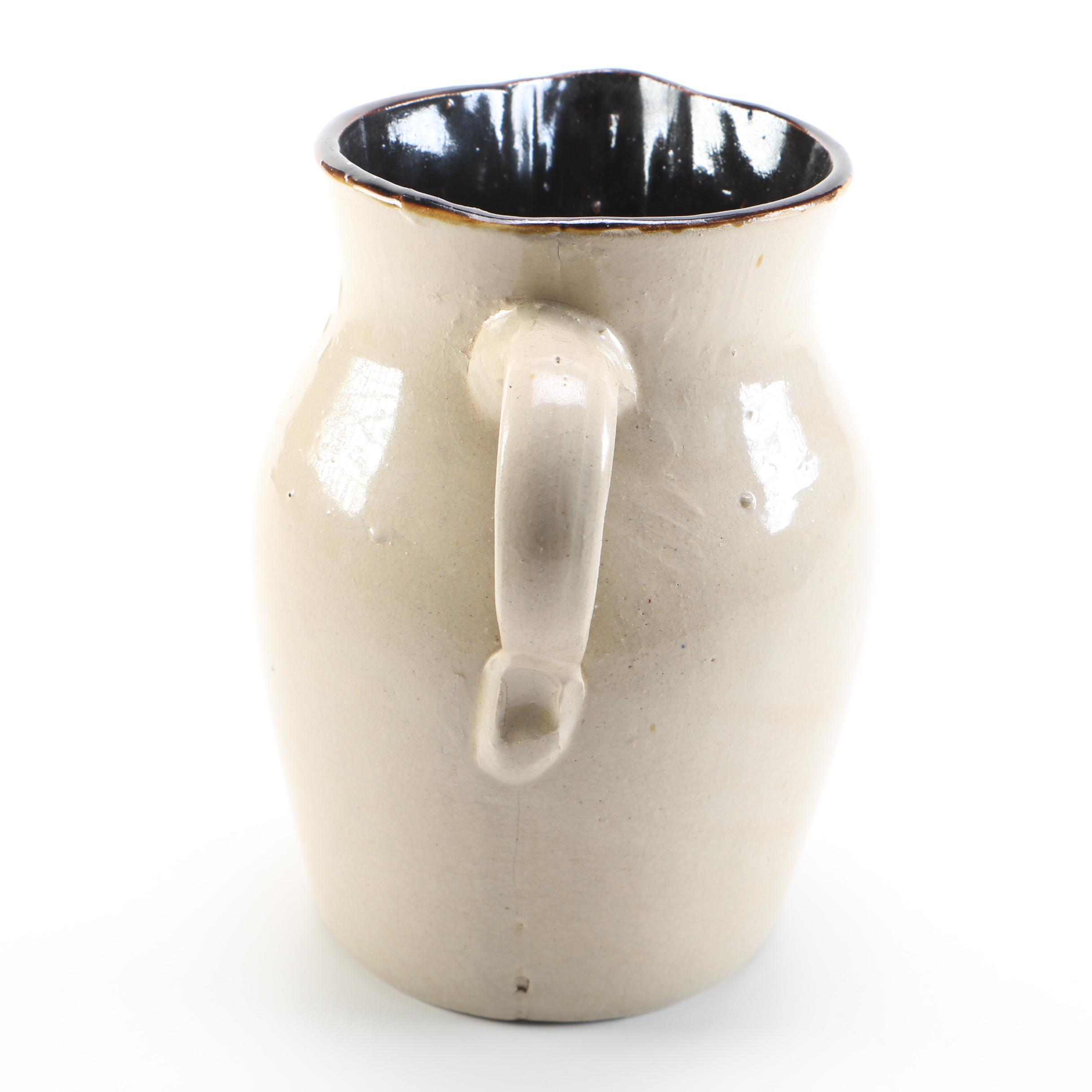 Vintage Stoneware Pitcher and Salt Glazed Crock