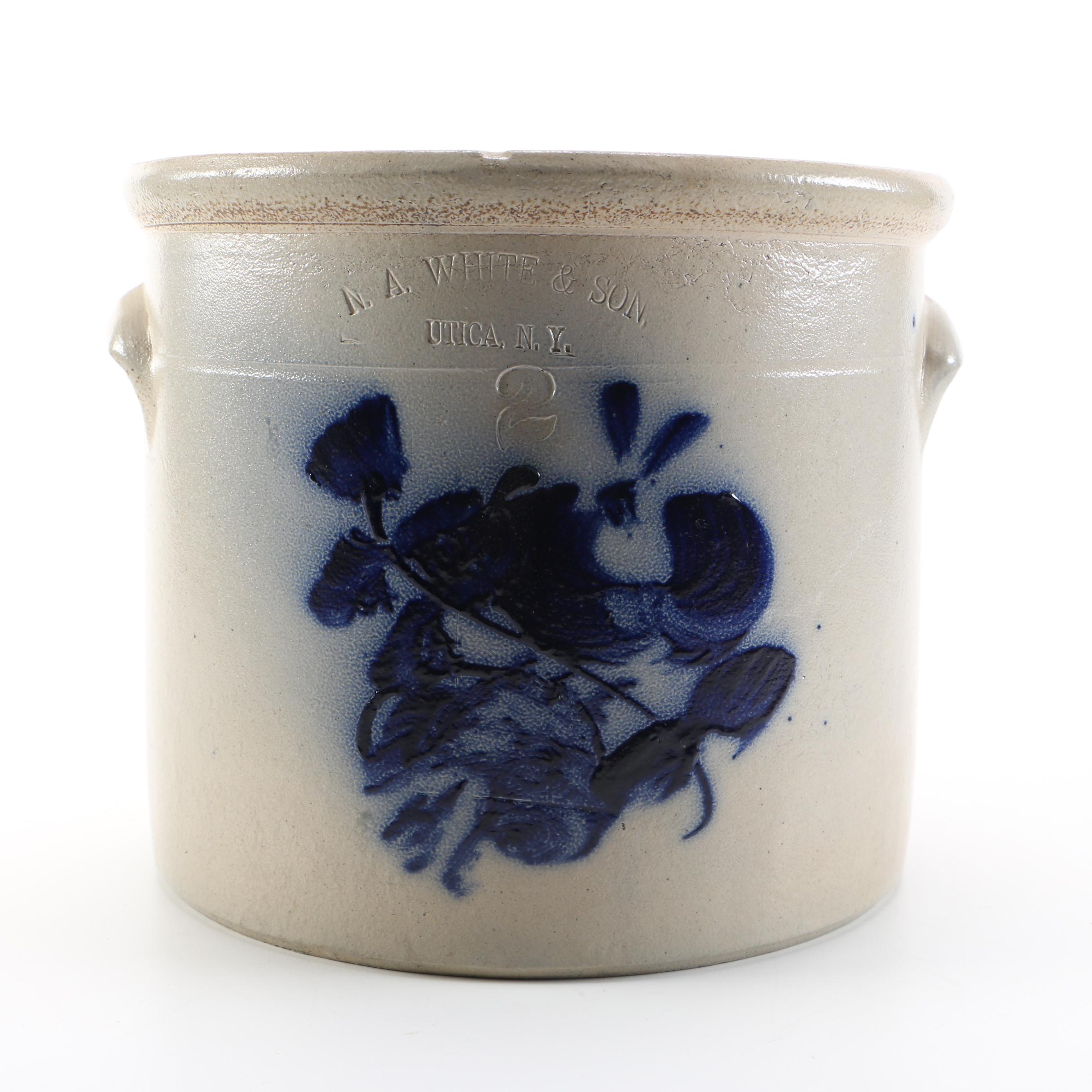 N.A. White & Son Salt Glazed Stoneware Crock