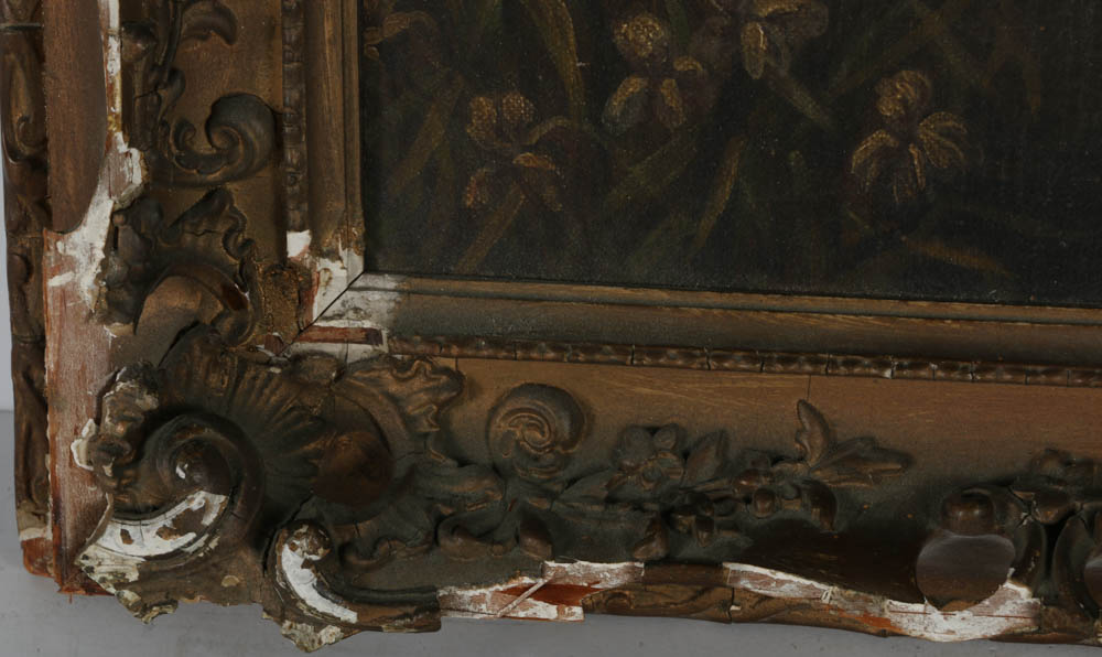 19th-Century Oil Painting on Canvas of Winged Figure