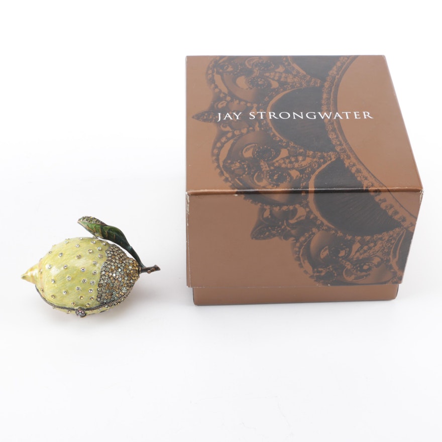Jay Strongwater Lime-Shaped Trinket Box