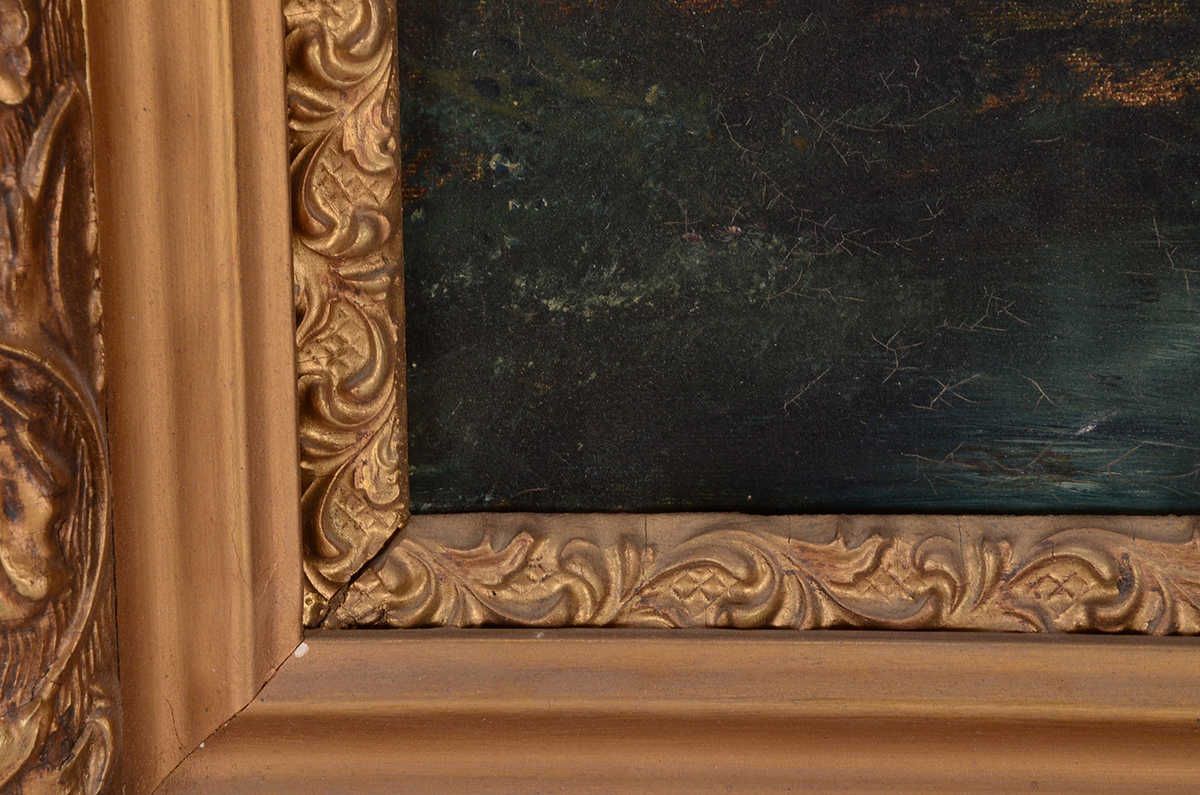 Antique G. Wallace Original Nocturne Oil Painting on Canvas