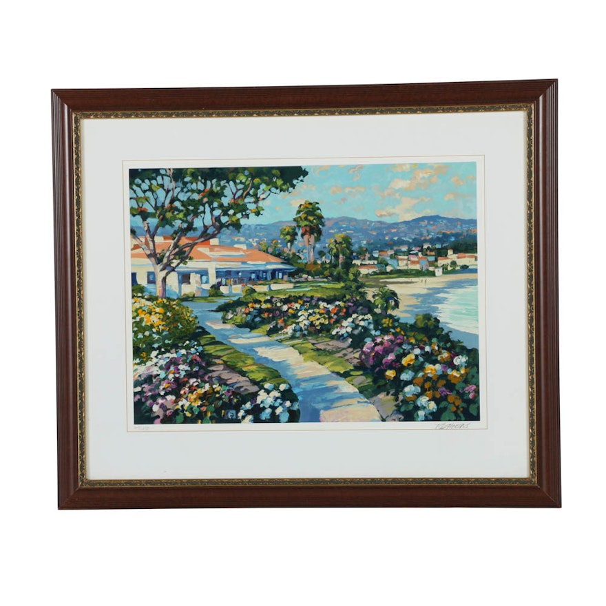 Howard Behrens Signed Limited Edition Serigraph on Paper "Las Brisas, Laguna Beach"