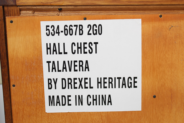 Marble Top Hall Chest by Drexel Heritage