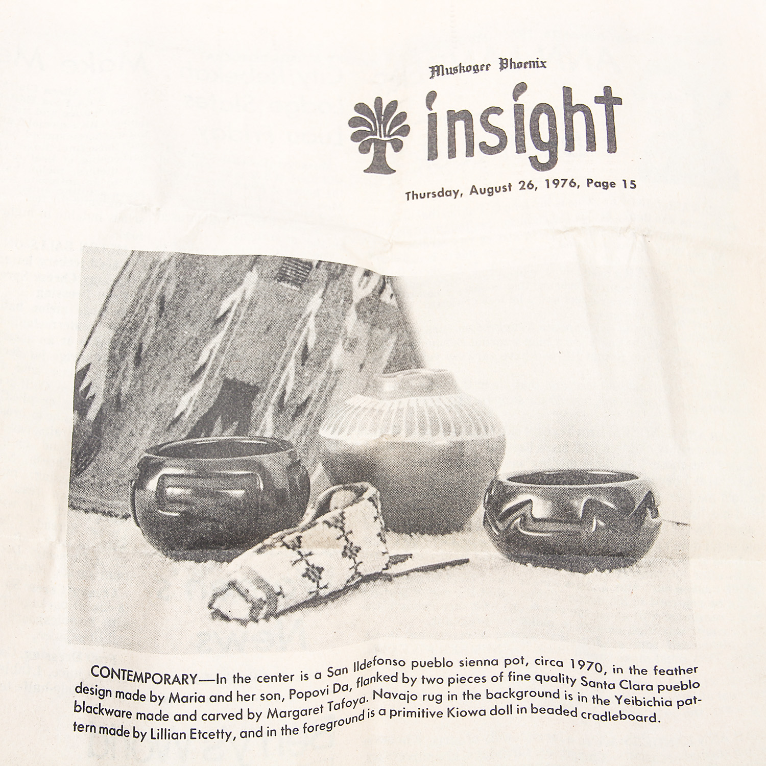 Awarded Artist, Anna Mitchell, Cherokee Designed Pottery Vase