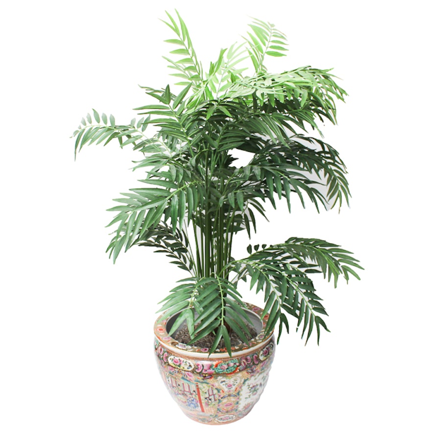 Artificial Palm Tree With Chinese Ceramic Planter