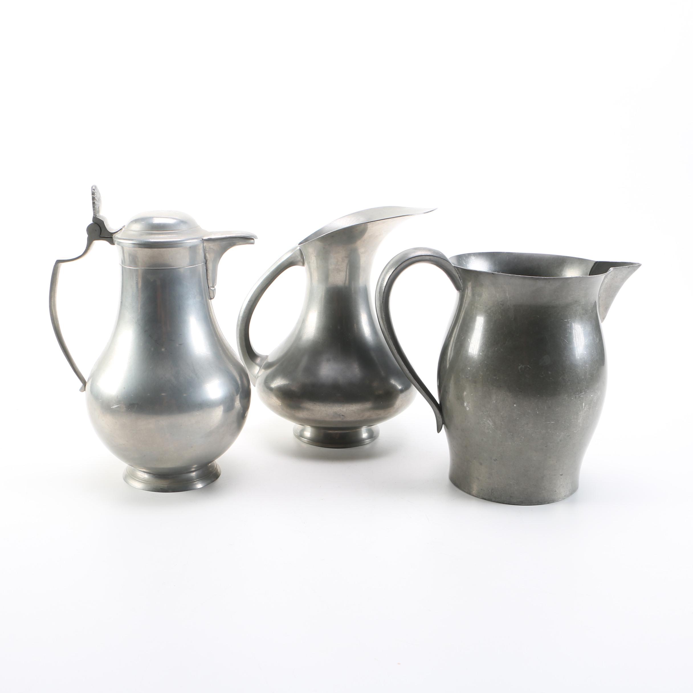 Dutch and American Pewter Pitchers Featuring Jeka Tiel
