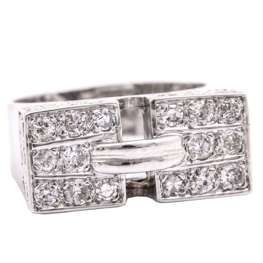 14K White Gold 1.62 CTW DIamond Ring