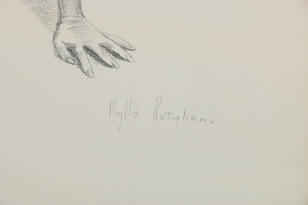Phyllis Rutigliano Graphite Drawing on Paper of Bending Figure
