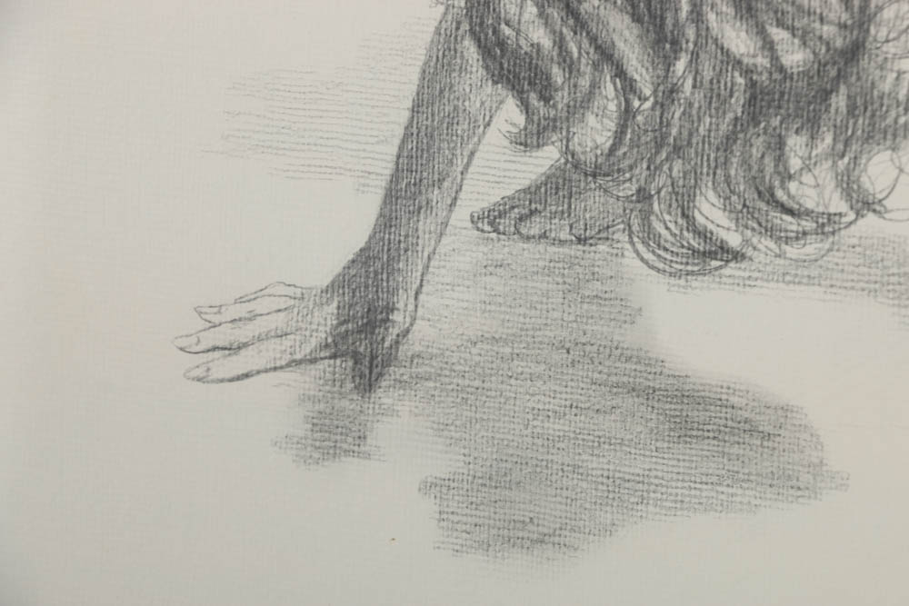 Phyllis Rutigliano Graphite Drawing on Paper of Bending Figure