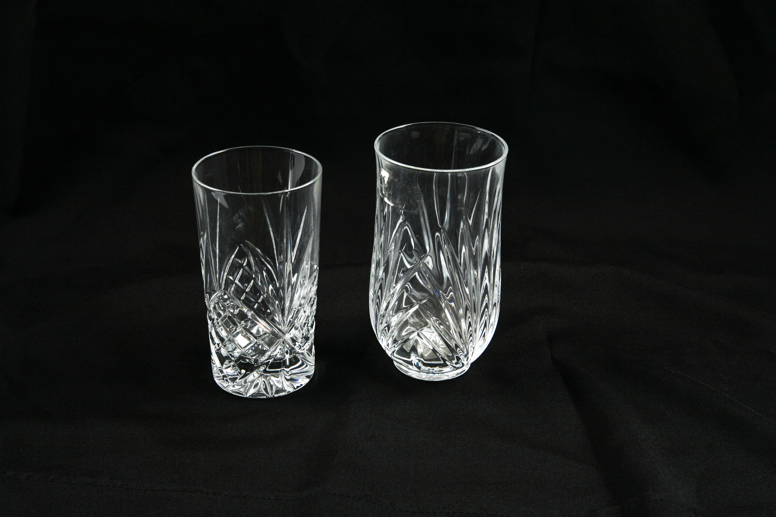 Crystal Water Glasses with Stirs and Marble Domed Cheese Server