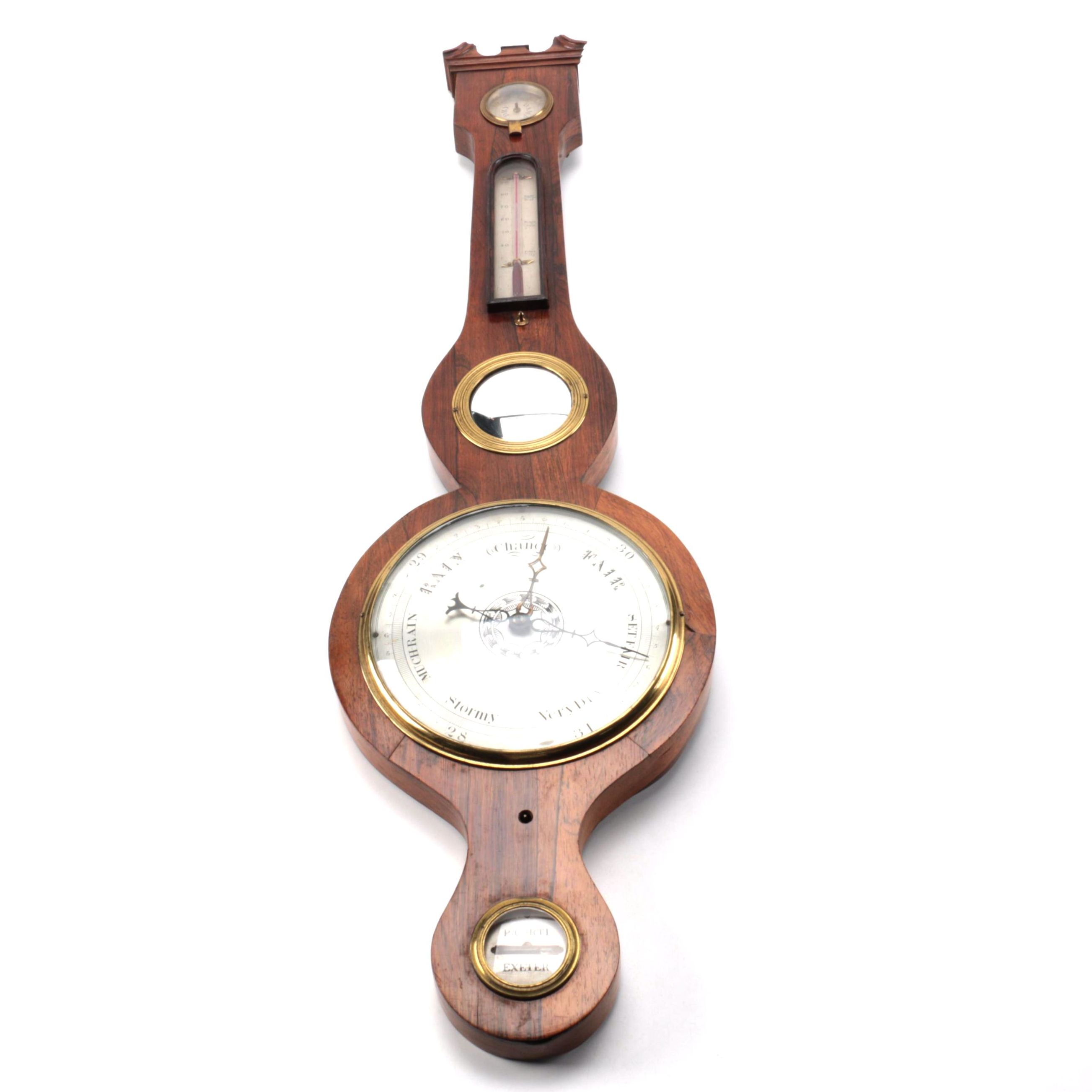 Antique Wheel Barometer by P. Corti, Exeter