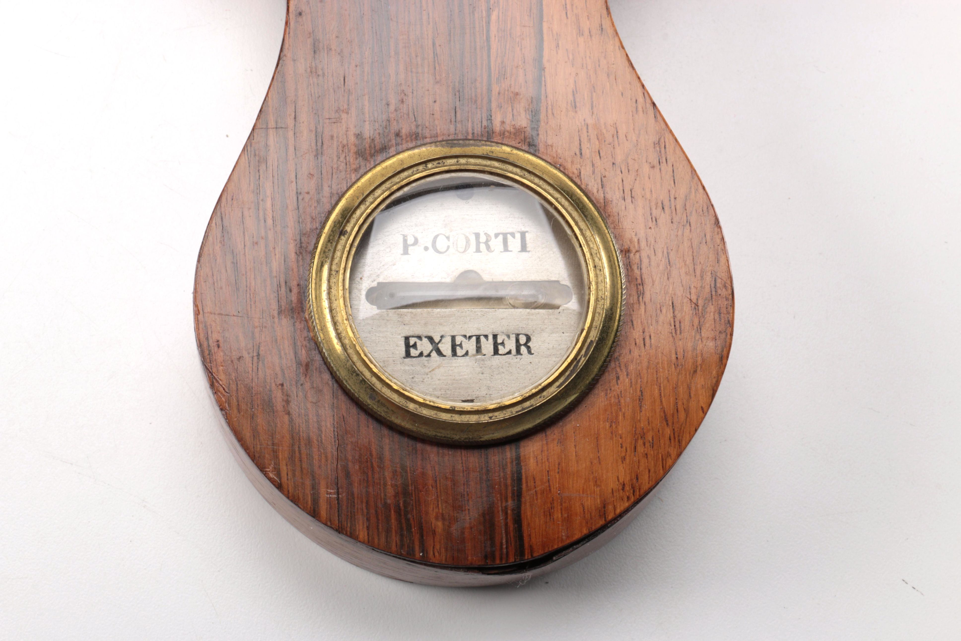 Antique Wheel Barometer by P. Corti, Exeter