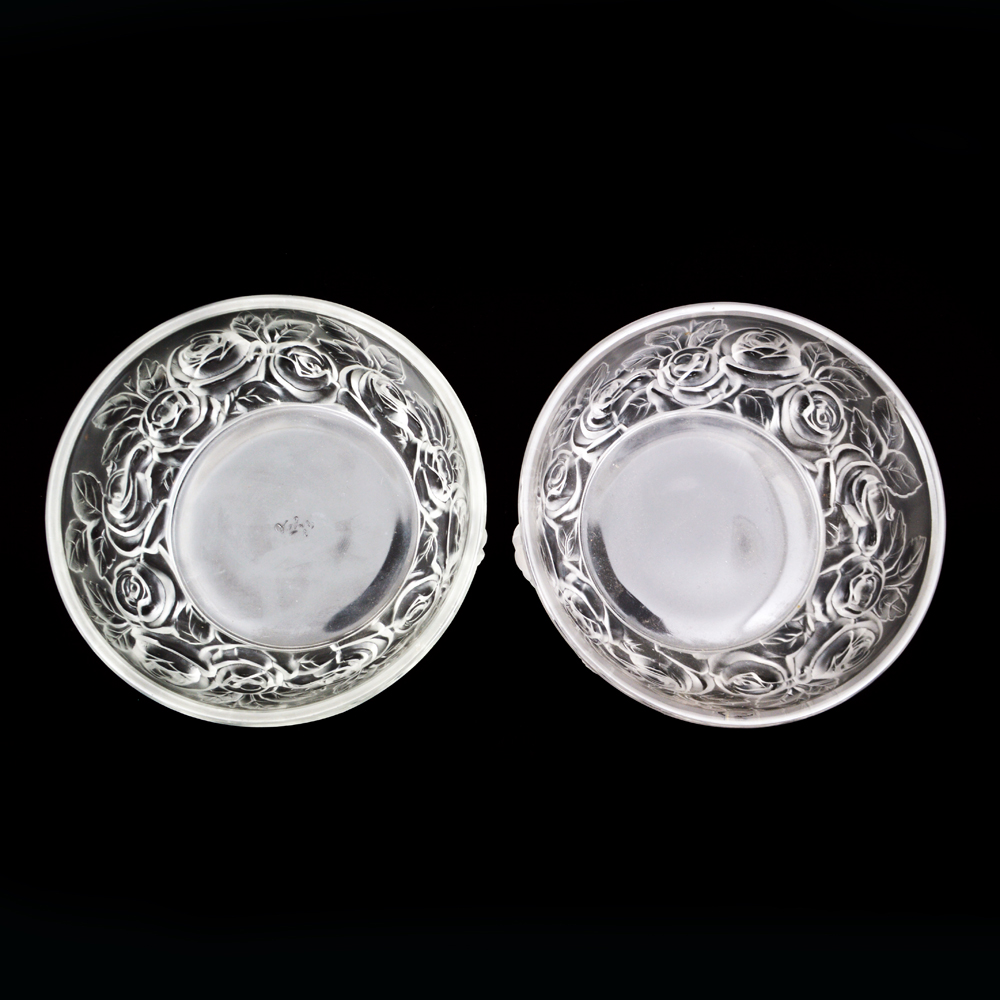 Verlys Art Deco Style "Rose" Bowls