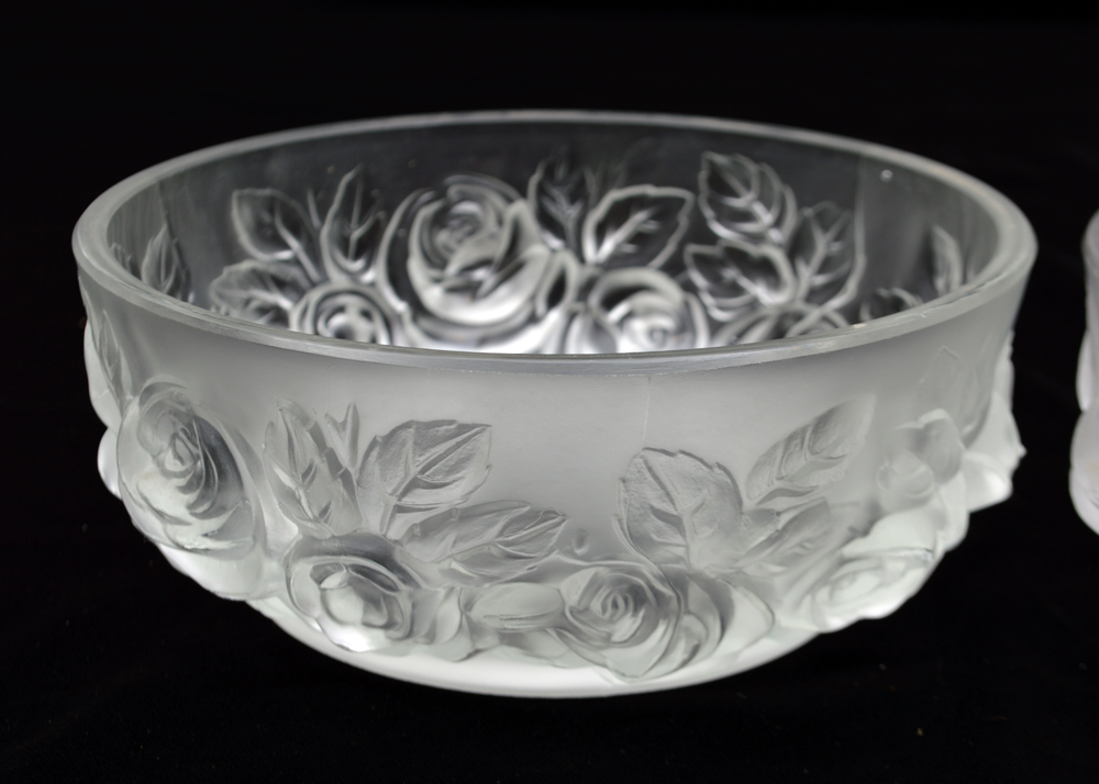 Verlys Art Deco Style "Rose" Bowls