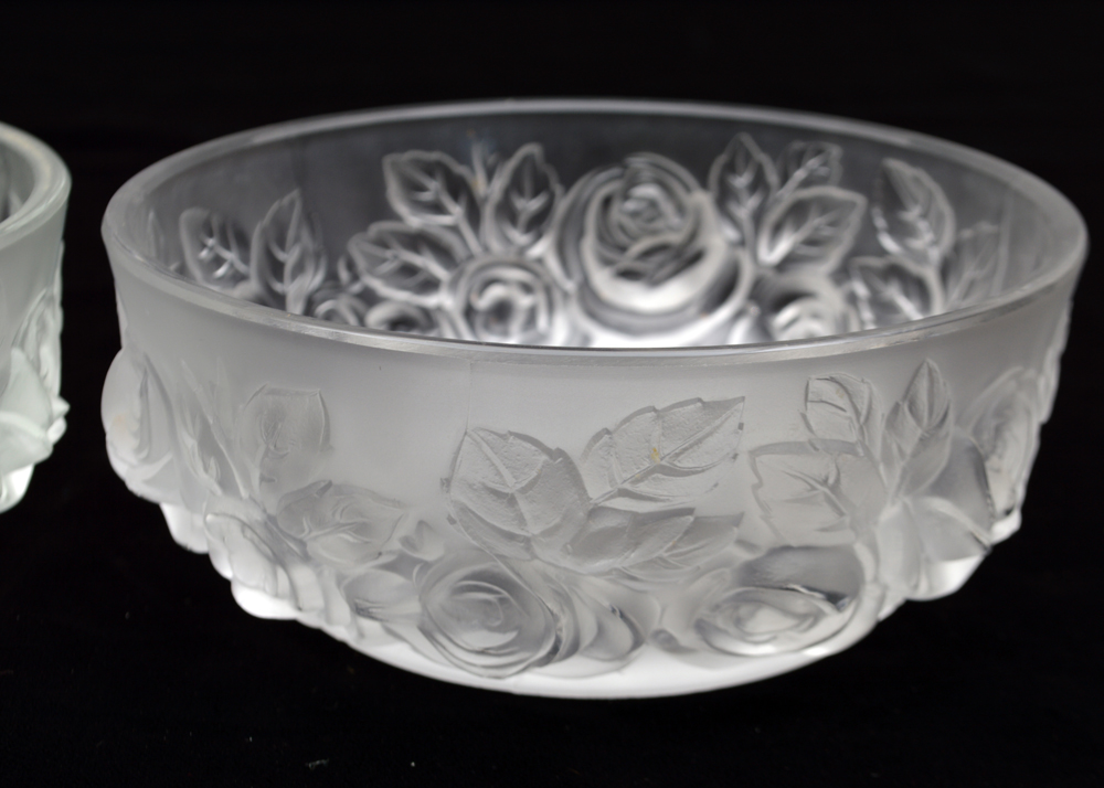 Verlys Art Deco Style "Rose" Bowls