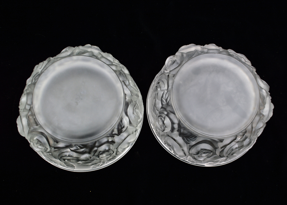 Verlys Art Deco Style "Rose" Bowls