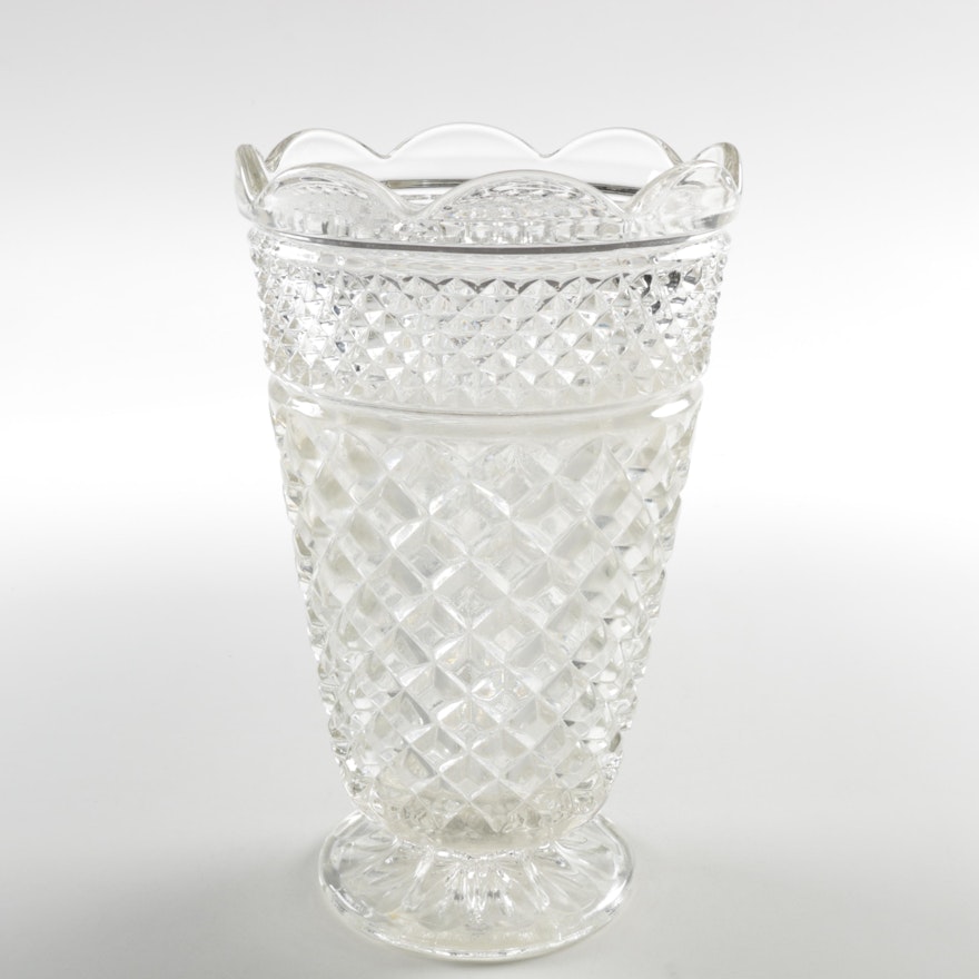 Anchor Hocking "Wexford" Cut Glass Vase