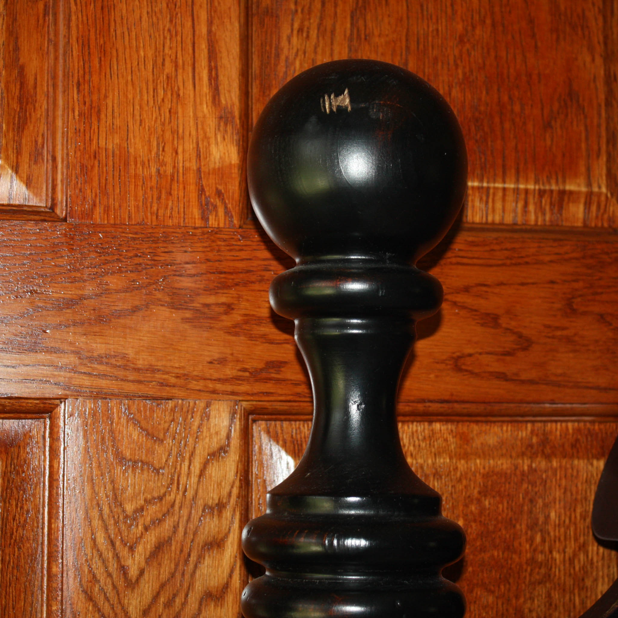 Ebonized Queen Size Cannonball Bed