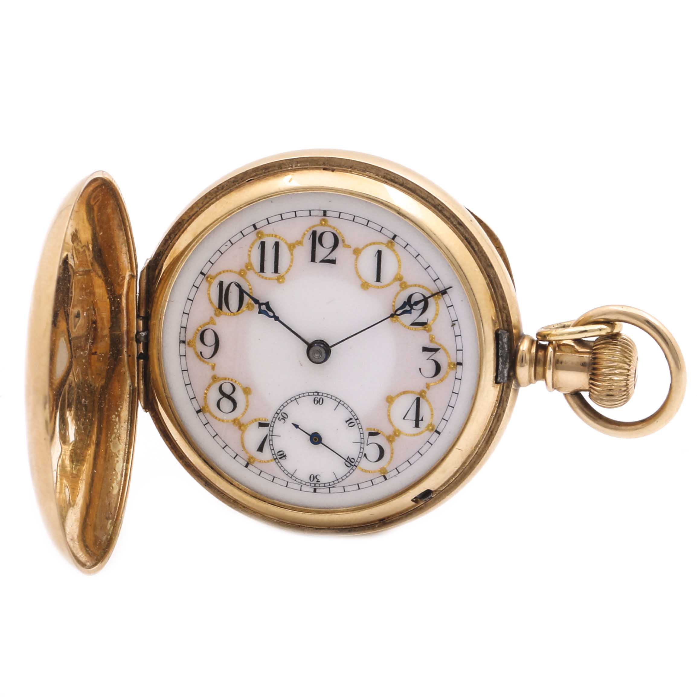 Seth Thomas 14K Yellow Gold Diamond Pocket Watch
